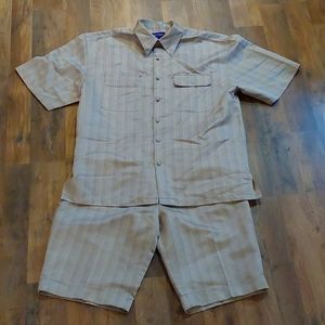 Pinstriped Shorts Suit